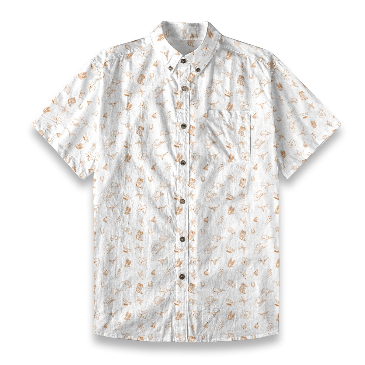 Texas Fight White - Men's Cotton Shirt