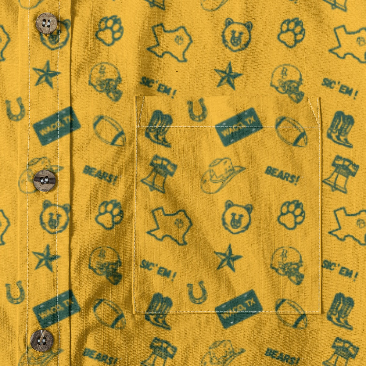 Go Bears! Yellow - Men's Cotton Shirt
