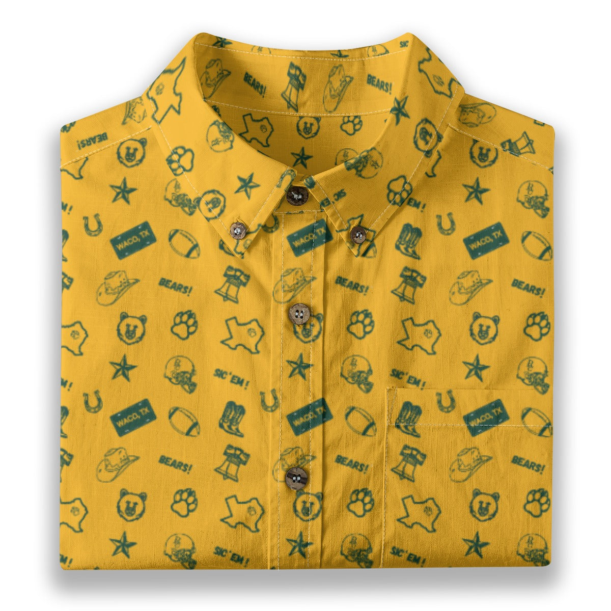 Go Bears! Yellow - Men's Cotton Shirt