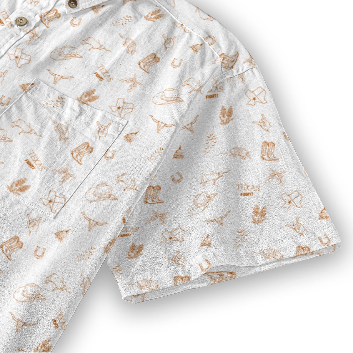 Texas Fight White - Men's Cotton Shirt