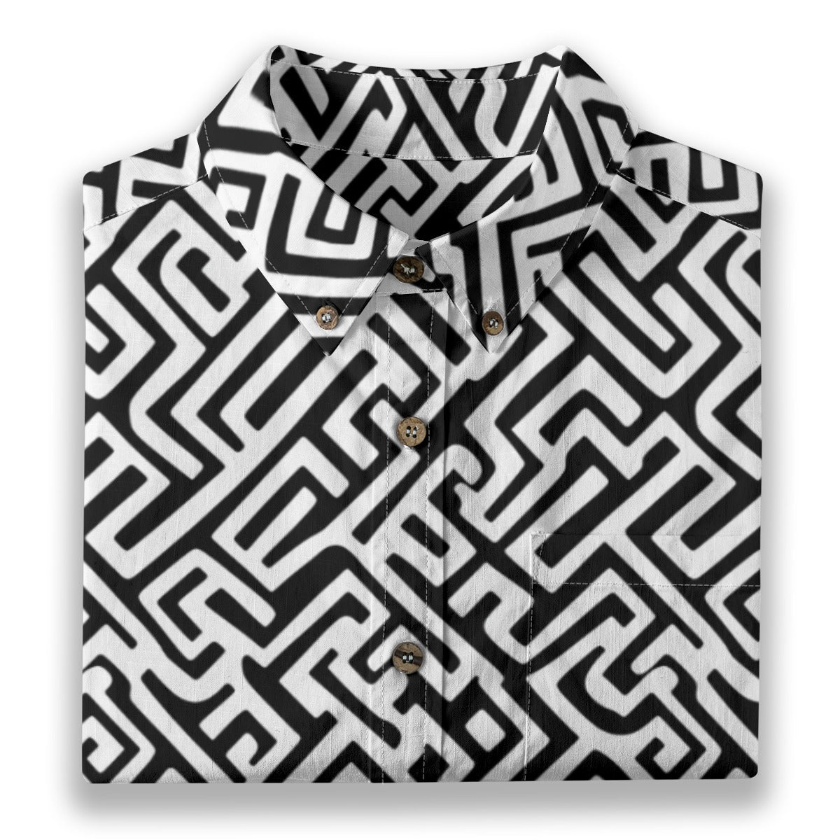 Meandering in Mykonos - Men's Cotton Shirt