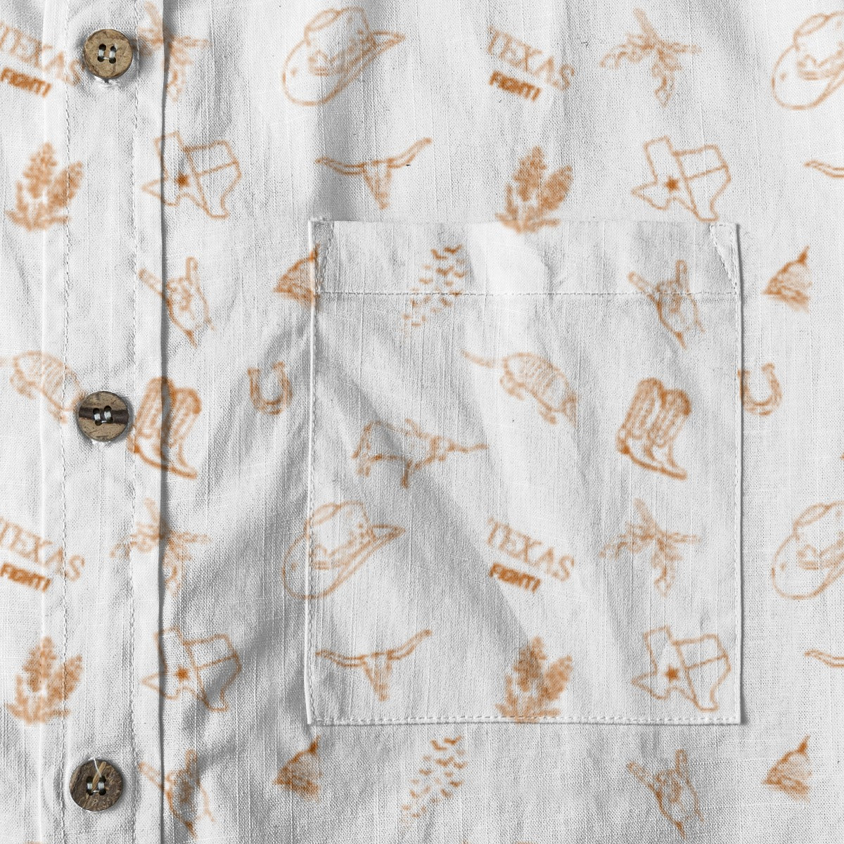 Texas Fight White - Men's Cotton Shirt