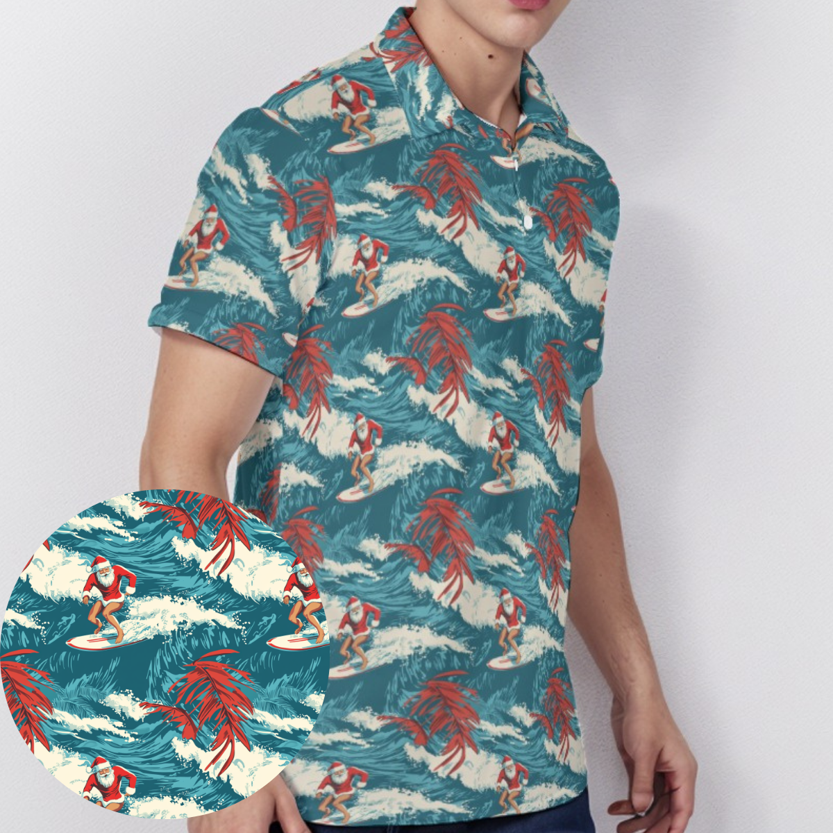 Santa Surf - Men's Polo Shirt