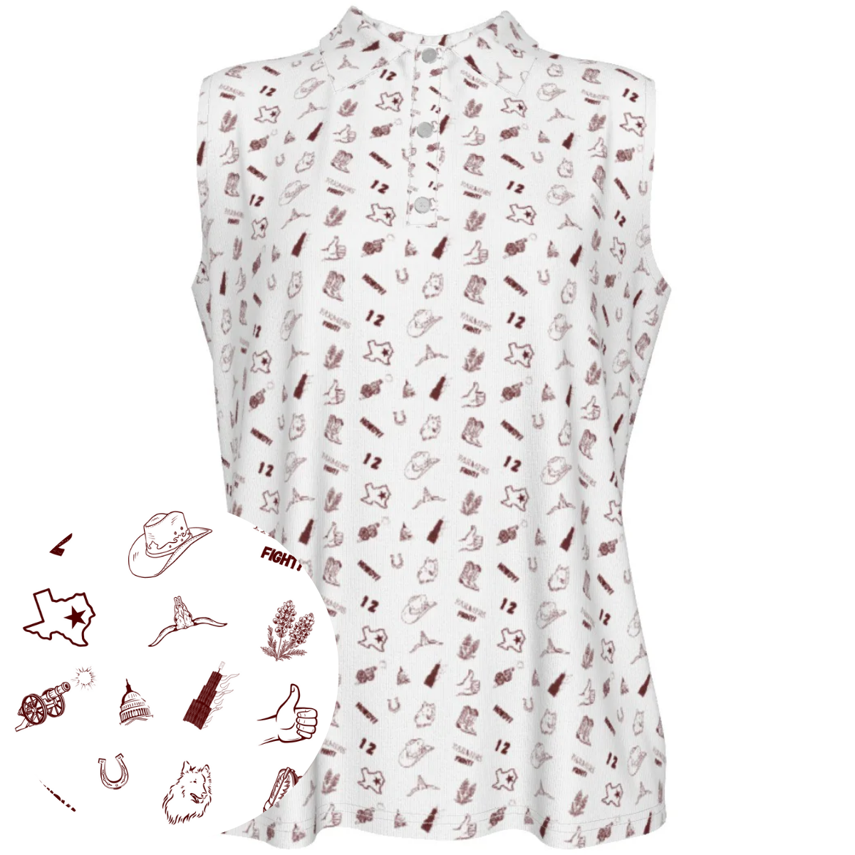 Farmer's Fight White - Women's Sleeveless Polo