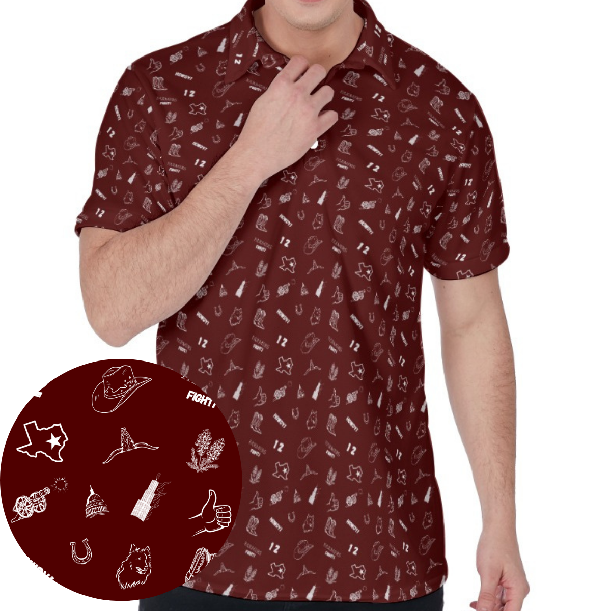 Farmers Fight - Maroon - Men's Polo Shirt