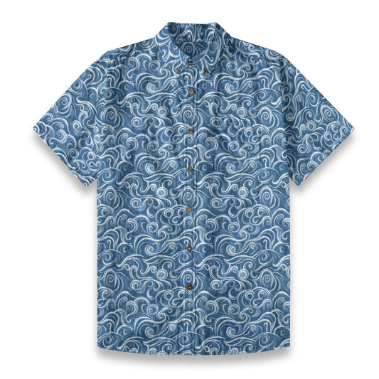 Thalassa Blue - Men's Cotton Shirt