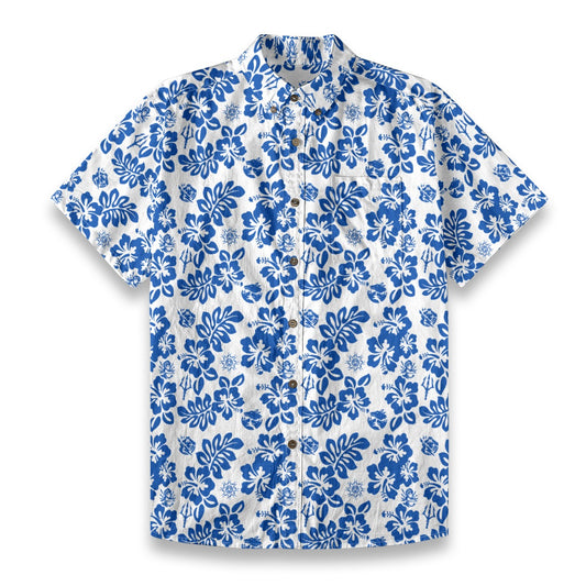 Aegean Blooms - Men's Cotton Shirt