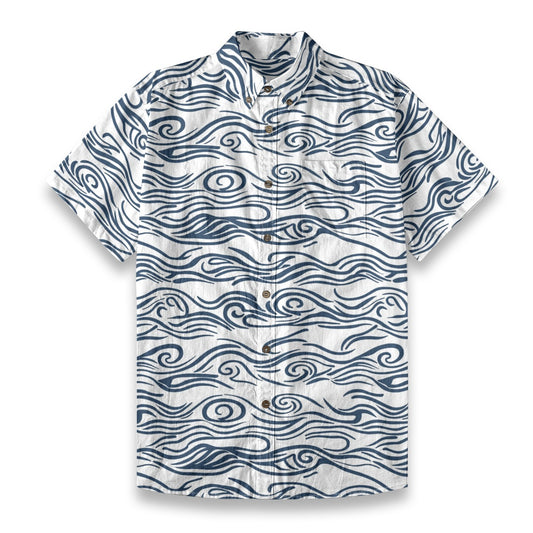 Cycladic Sea - Men's Cotton Shirt
