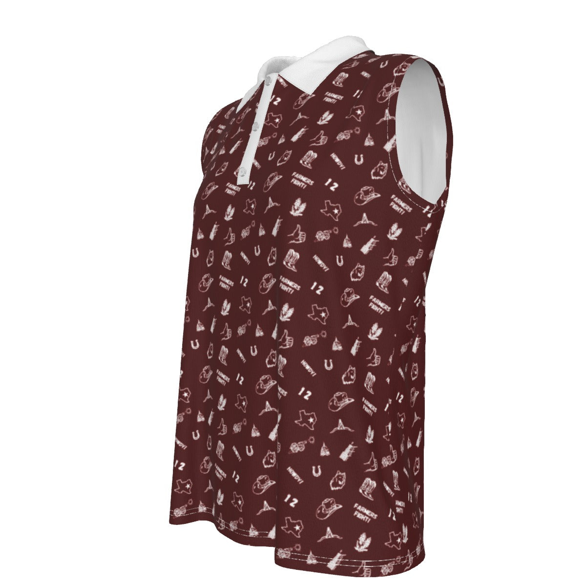 Farmer's Fight Maroon - Women's Sleeveless Polo