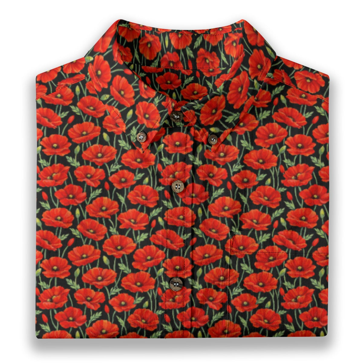Red Poppy - Men's Cotton Shirt