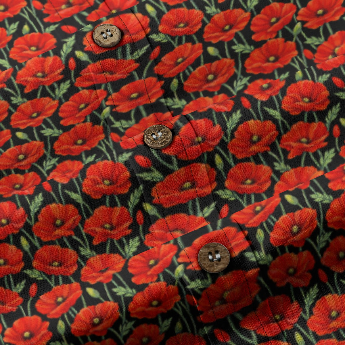 Red Poppy - Men's Cotton Shirt