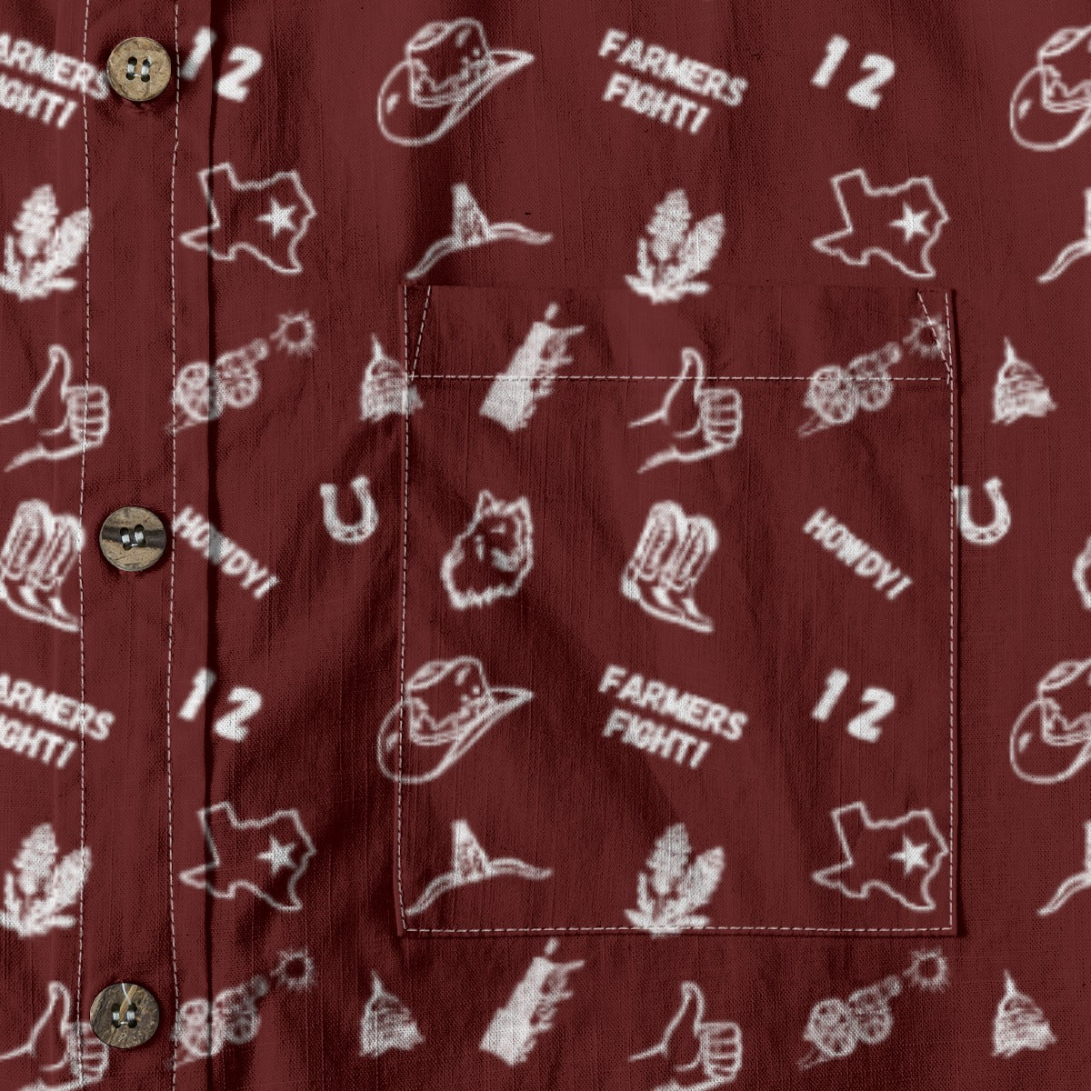 Farmers Fight Maroon - Men's Cotton Shirt