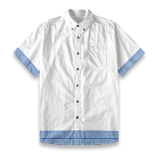 Aegean Blue - Men's Cotton Shirt