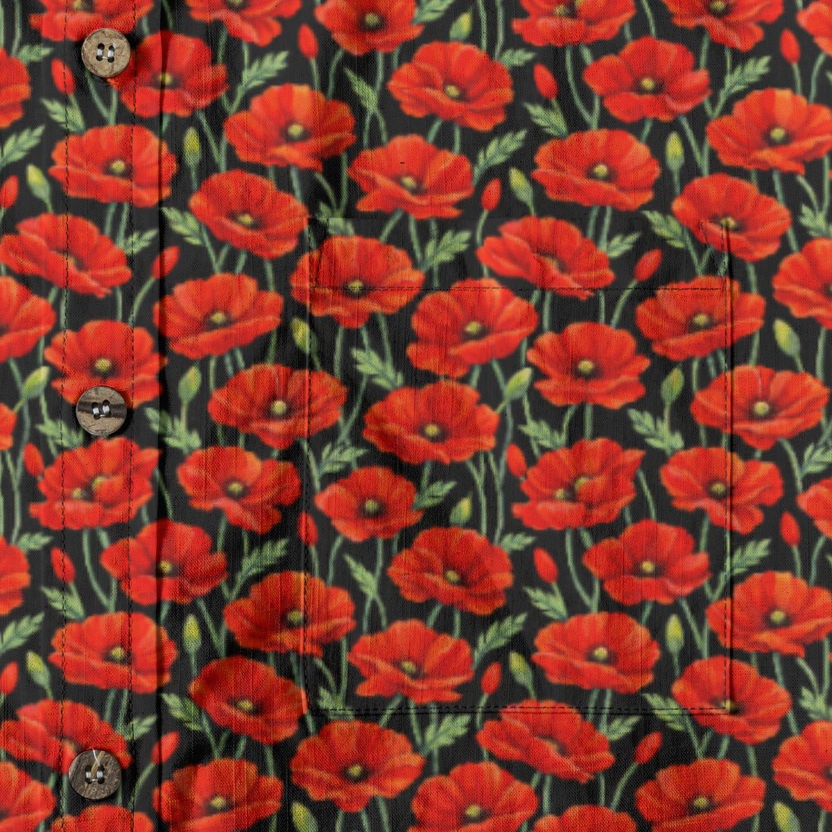 Red Poppy - Men's Cotton Shirt