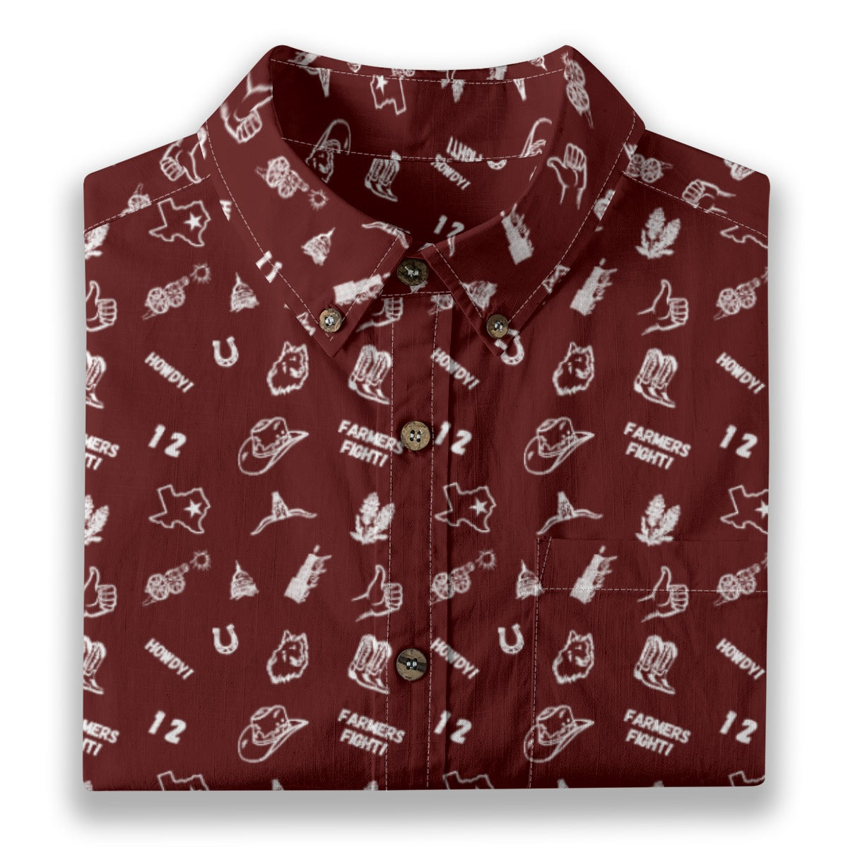 Farmers Fight Maroon - Men's Cotton Shirt