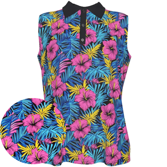 Island Blossoms - Women's Sleeveless Polo